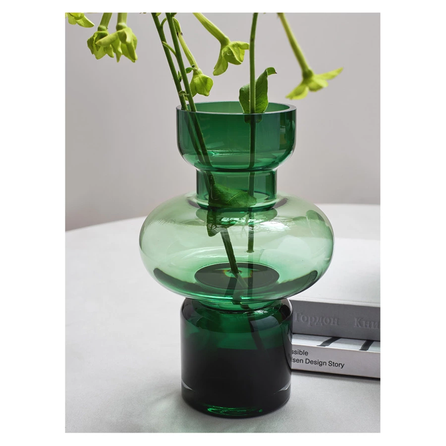 Ваза для цветов Bergenson Bjorn Florum, 30 см, стекло, изумрудная
