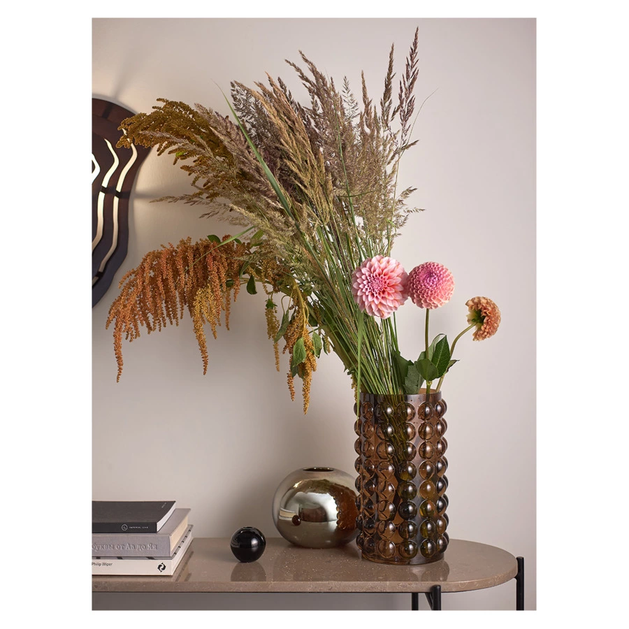 Ваза для цветов Bergenson Bjorn Molecule, 28 см, стекло, сепия