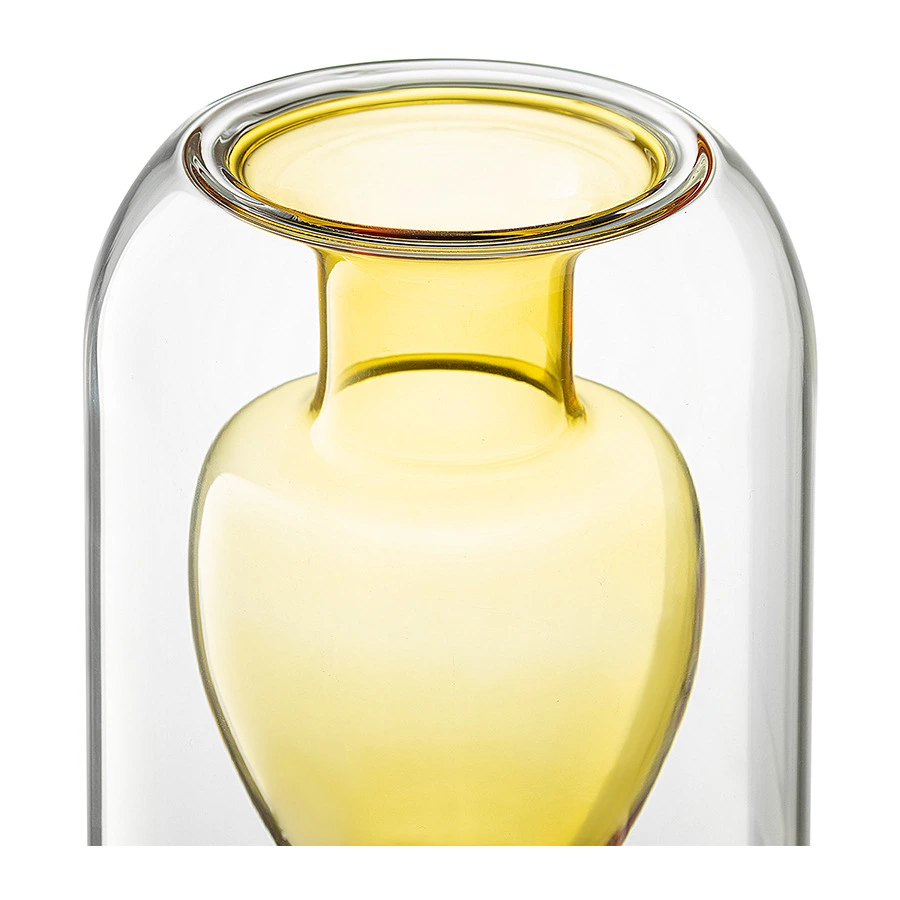 Ваза для цветов Bergenson Bjorn Muse, 16 см, стекло, янтарная