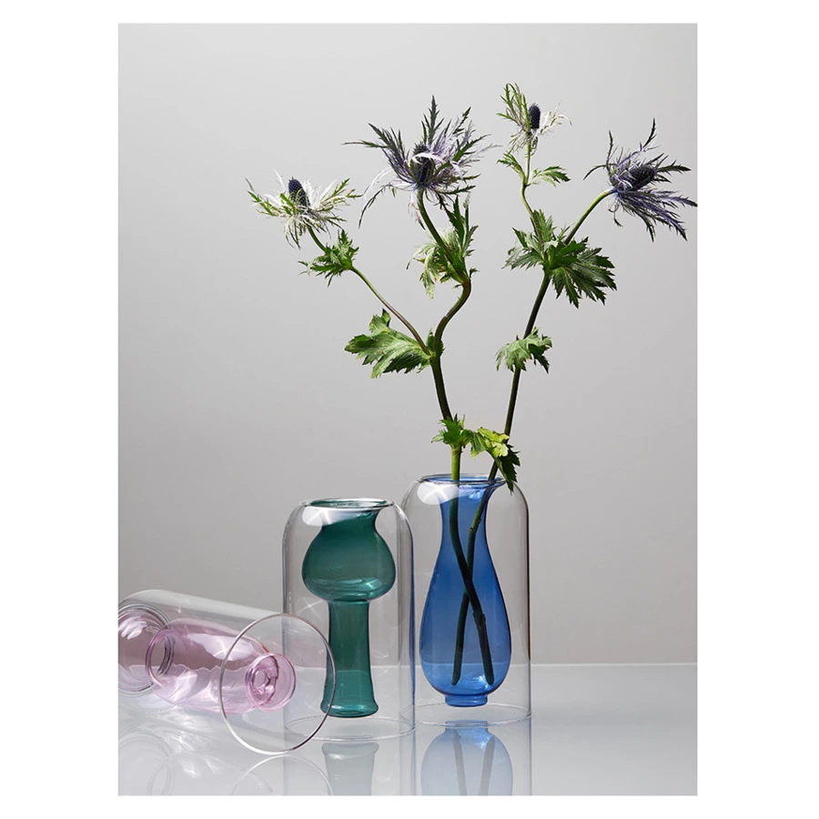 Ваза для цветов Bergenson Bjorn Muse, 20 см, стекло, бирюзовая