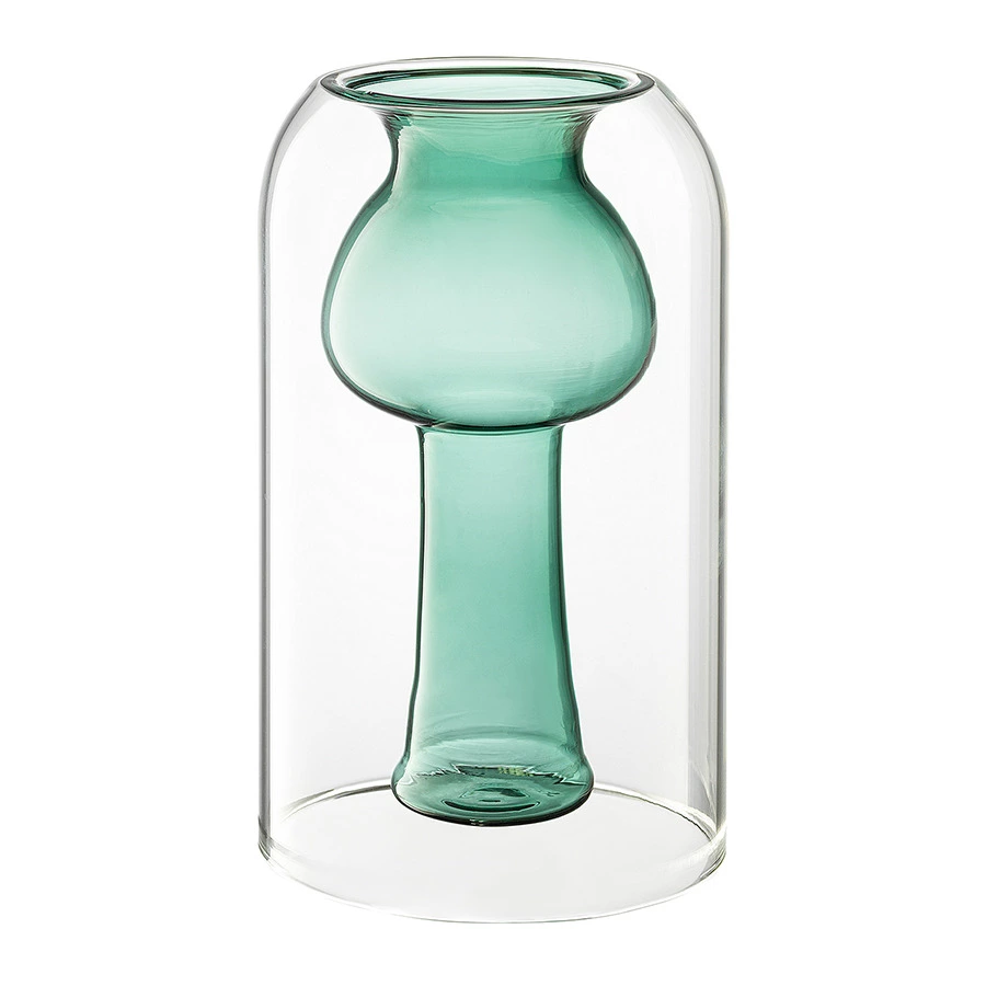 Ваза для цветов Bergenson Bjorn Muse, 20 см, стекло, бирюзовая