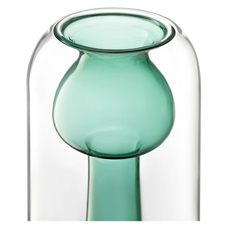 Ваза для цветов Bergenson Bjorn Muse, 20 см, стекло, бирюзовая