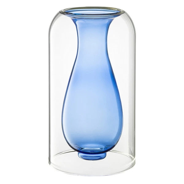 Ваза для цветов Bergenson Bjorn Muse, 22 см, стекло, индиго