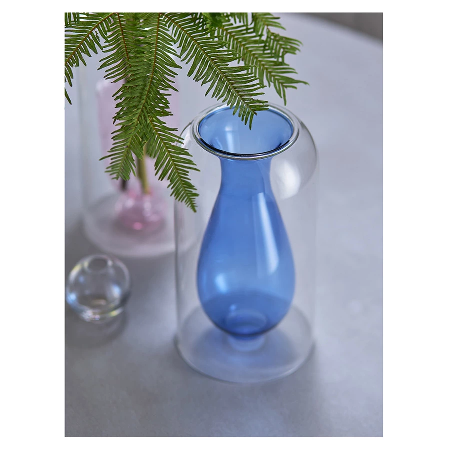 Ваза для цветов Bergenson Bjorn Muse, 22 см, стекло, индиго