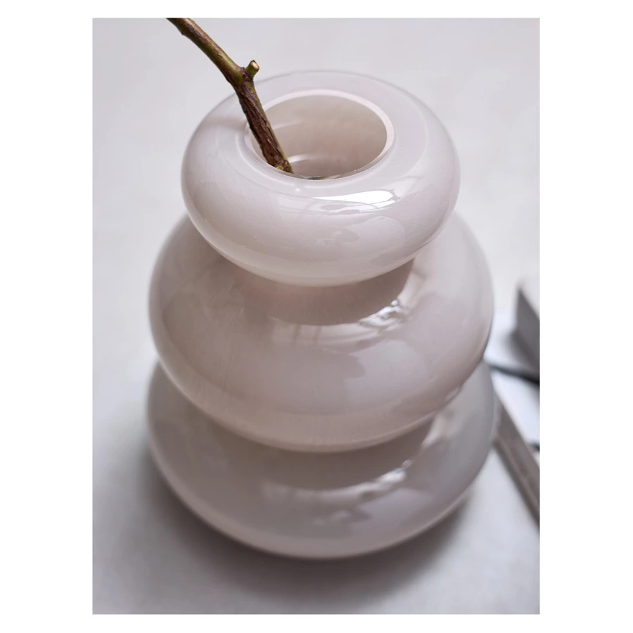 Ваза для цветов Bergenson Bjorn Riverstone, 20 см, стекло, жемчужно-серая