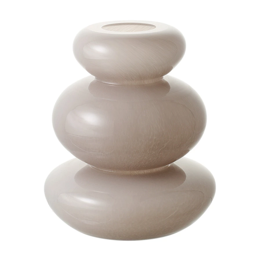 Ваза для цветов Bergenson Bjorn Riverstone, 20 см, стекло, жемчужно-серая