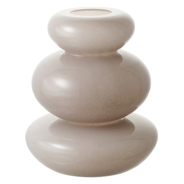 Ваза для цветов Bergenson Bjorn Riverstone, 20 см, стекло, жемчужно-серая