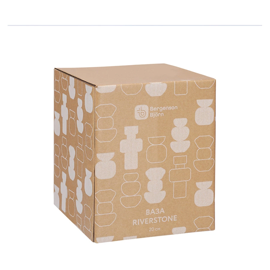 Ваза для цветов Bergenson Bjorn Riverstone, 20 см, стекло, жемчужно-серая