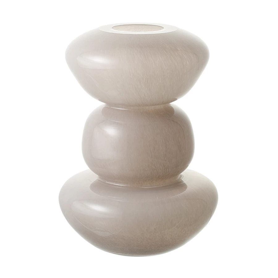 Ваза для цветов Bergenson Bjorn Riverstone, 25 см, стекло, жемчужно-серая