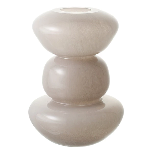 Ваза для цветов Bergenson Bjorn Riverstone, 25 см, стекло, жемчужно-серая