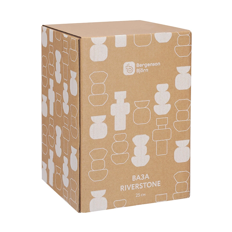 Ваза для цветов Bergenson Bjorn Riverstone, 25 см, стекло, жемчужно-серая