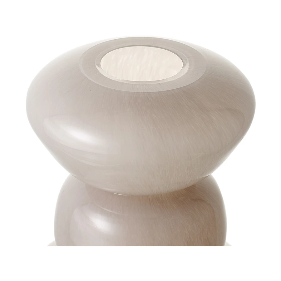 Ваза для цветов Bergenson Bjorn Riverstone, 25 см, стекло, жемчужно-серая