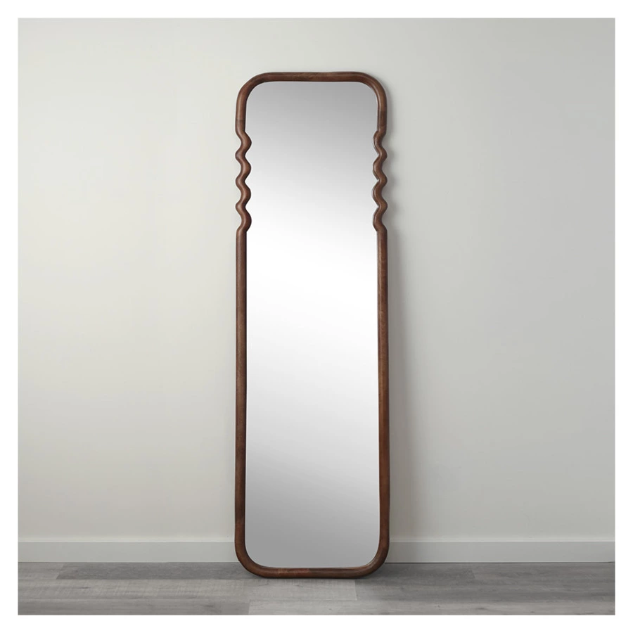 Зеркало Bergenson Bjorn Fluid, 54х180 см, коричневое, дерево манго