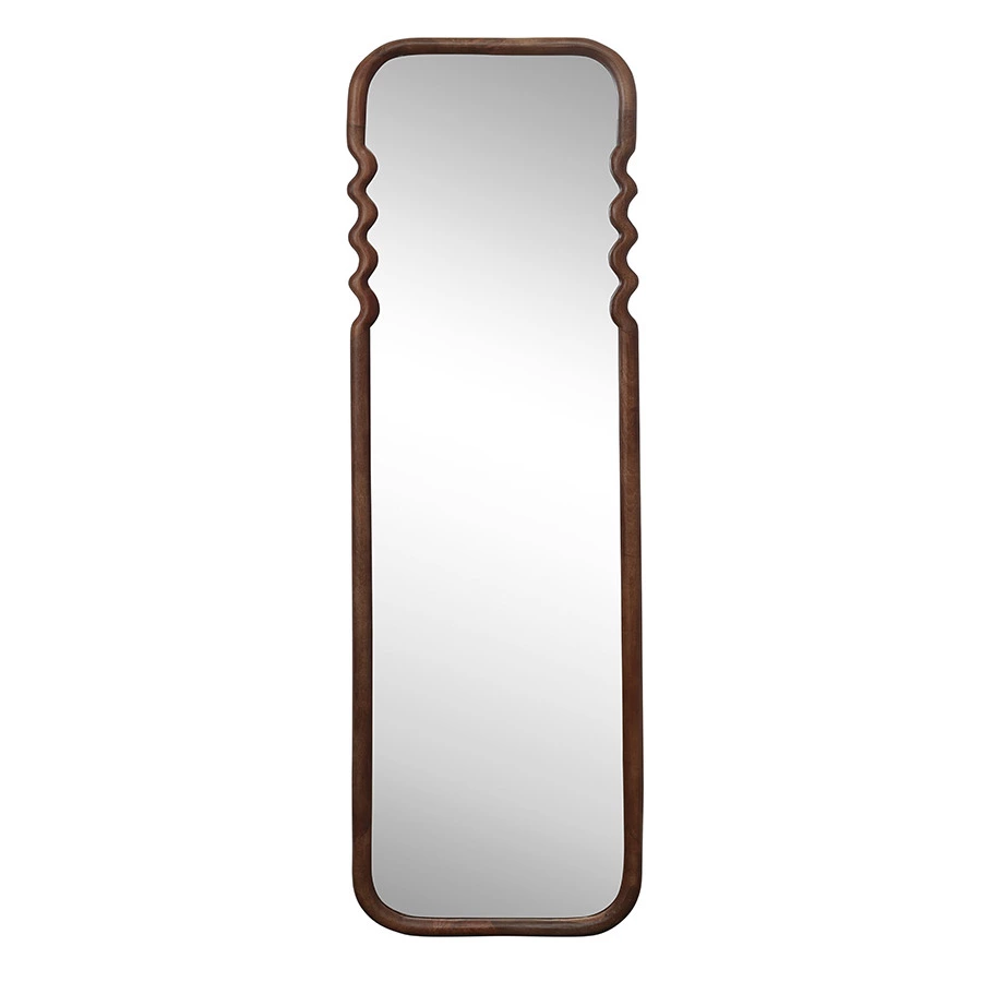 Зеркало Bergenson Bjorn Fluid, 54х180 см, коричневое, дерево манго