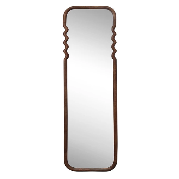 Зеркало Bergenson Bjorn Fluid, 54х180 см, коричневое, дерево манго