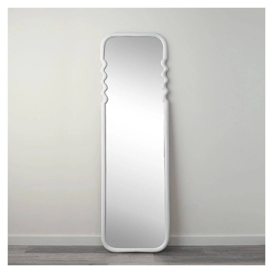 Зеркало Bergenson Bjorn Fluid, 54х180 см, морская пена, дерево манго