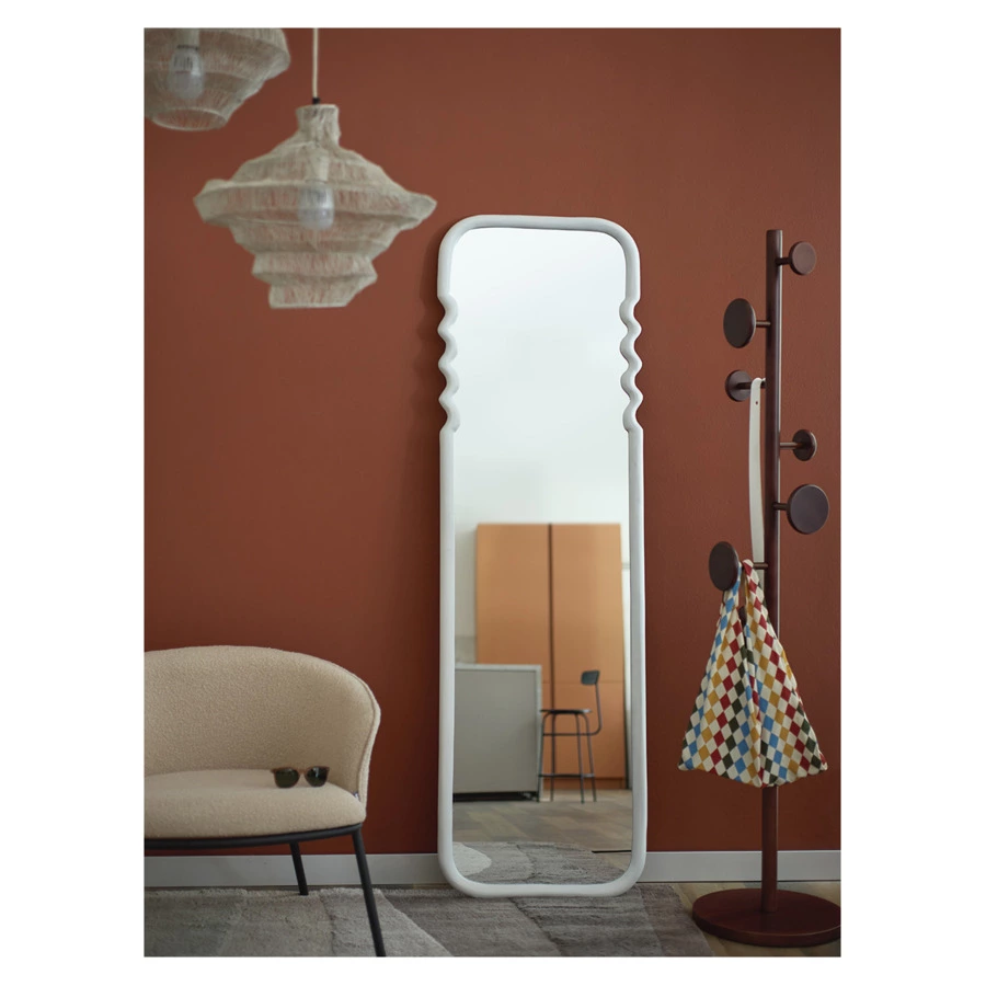 Зеркало Bergenson Bjorn Fluid, 54х180 см, морская пена, дерево манго