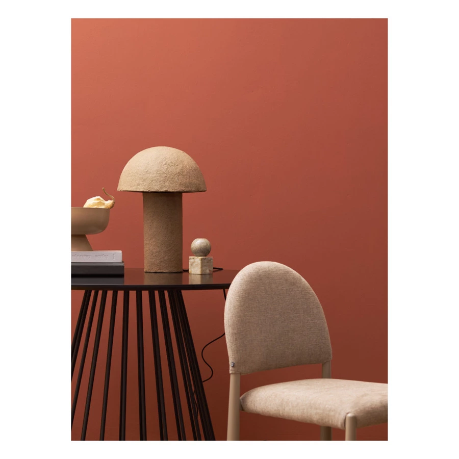 Лампа настольная Bergenson Bjorn Texture Sleek, D32х42 см, бежевая, папье-маше, металл