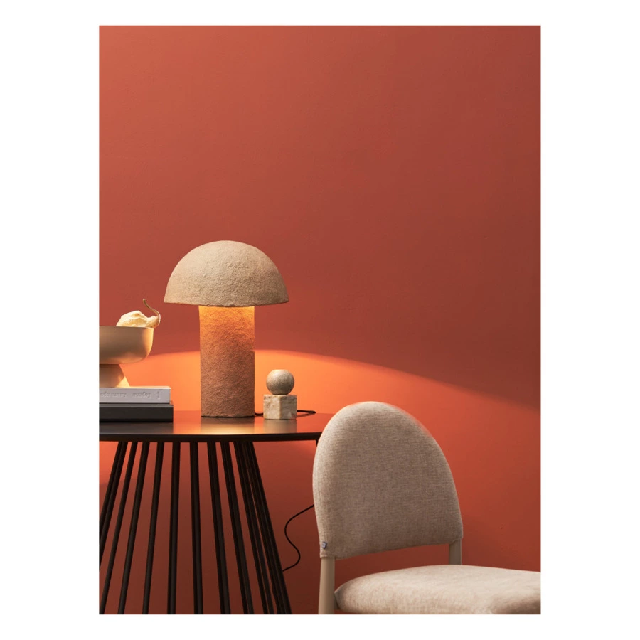 Лампа настольная Bergenson Bjorn Texture Sleek, D32х42 см, бежевая, папье-маше, металл