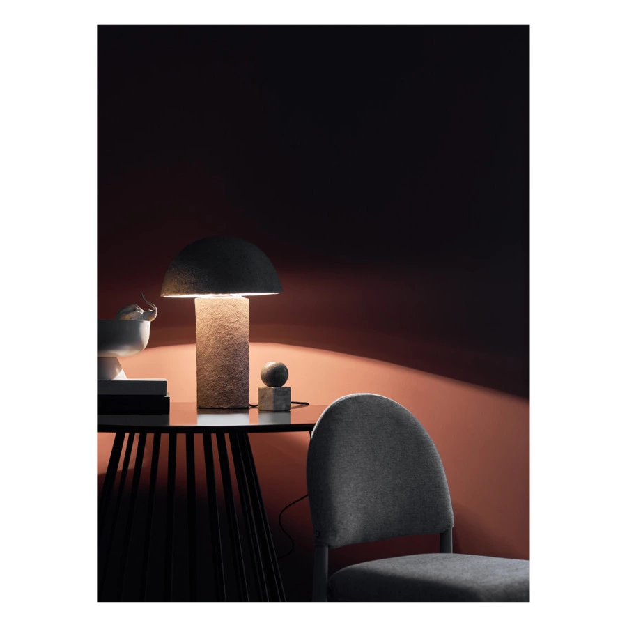 Лампа настольная Bergenson Bjorn Texture Sleek, D32х42 см, бежевая, папье-маше, металл