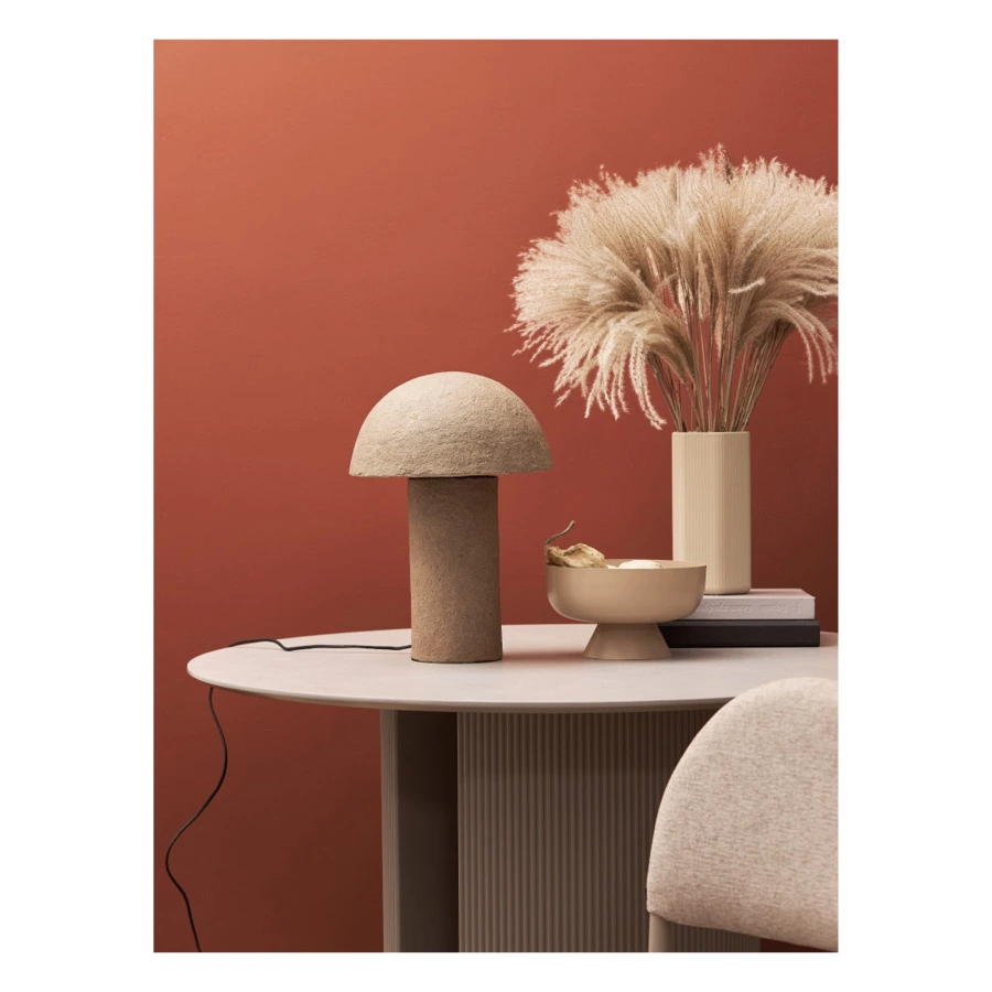 Лампа настольная Bergenson Bjorn Texture Sleek, D32х42 см, бежевая, папье-маше, металл