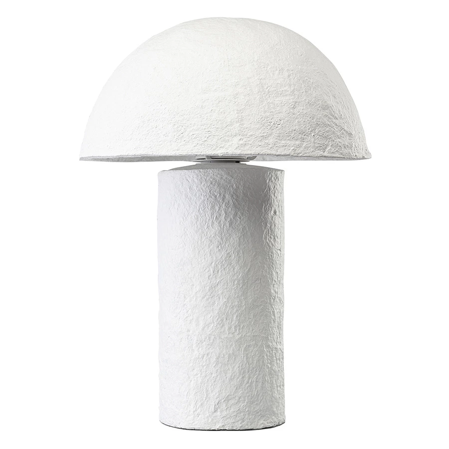 Лампа настольная Bergenson Bjorn Texture Sleek, D32х42 см, белая, папье-маше, металл