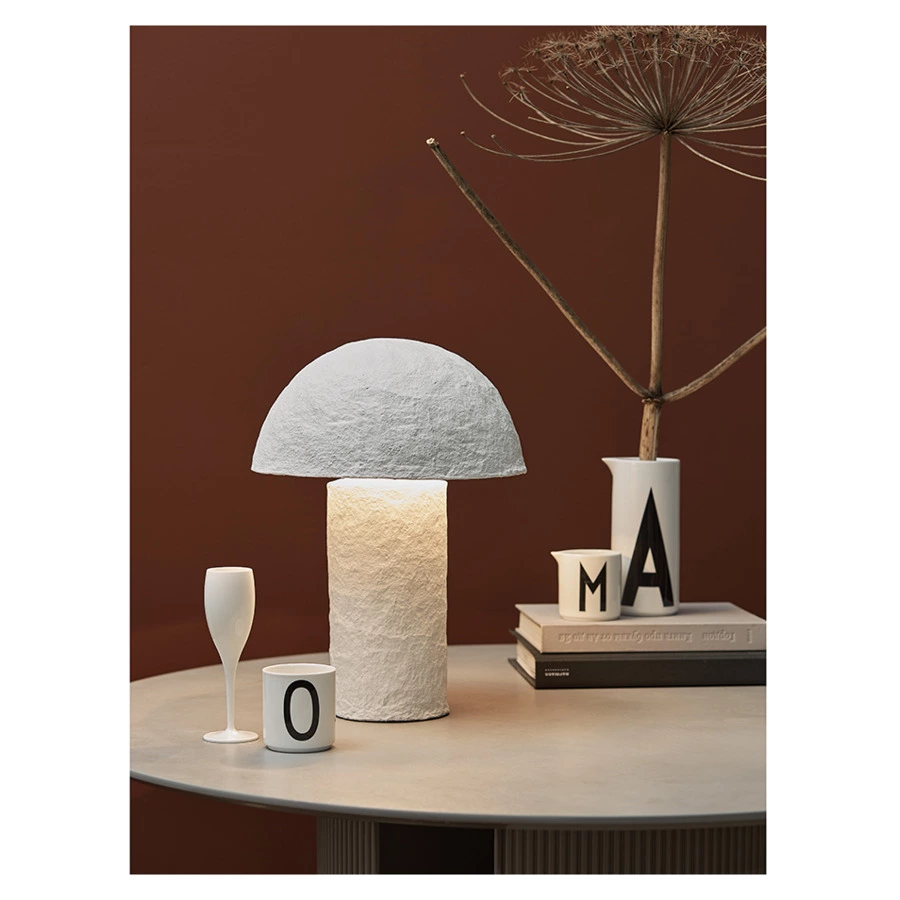 Лампа настольная Bergenson Bjorn Texture Sleek, D32х42 см, белая, папье-маше, металл