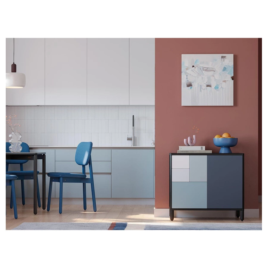 Панно декоративное Bergenson Bjorn Fleur, 60х60 см, голубое