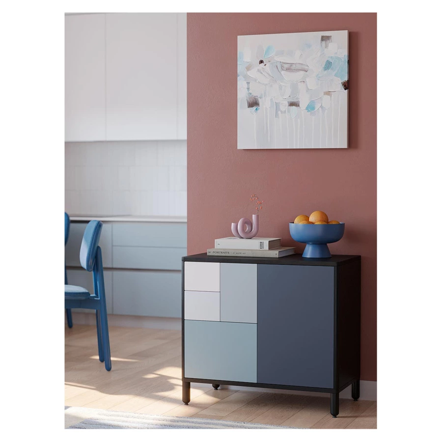 Панно декоративное Bergenson Bjorn Fleur, 60х60 см, голубое