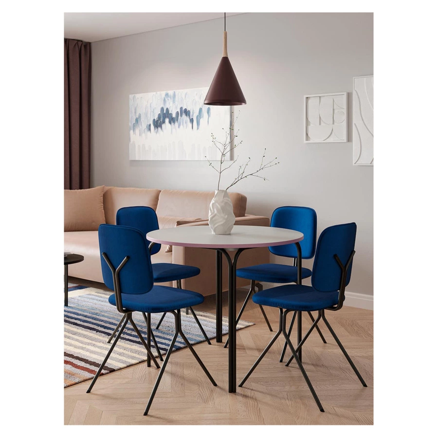 Панно декоративное Bergenson Bjorn с ручной росписью By Feel, 140х70 см, серо-голубое