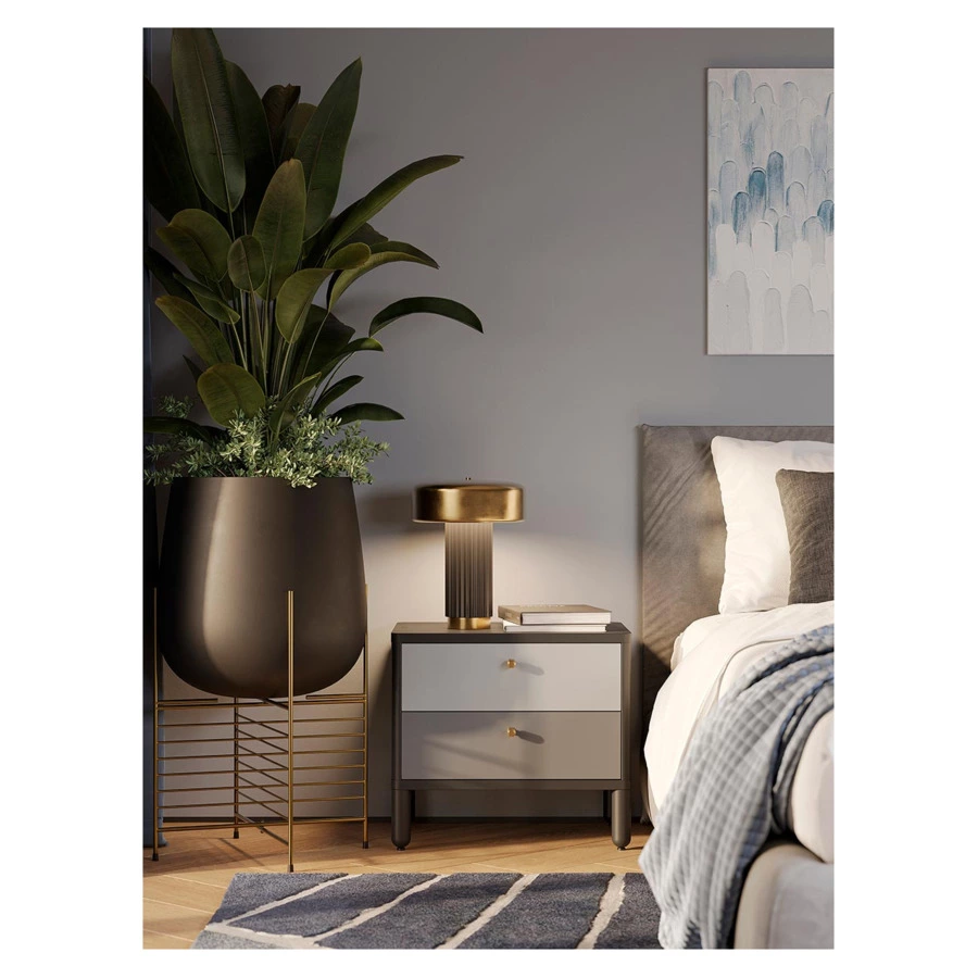 Панно декоративное Bergenson Bjorn с ручной росписью By Feel, 140х70 см, серо-голубое