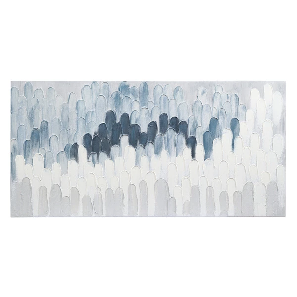Панно декоративное Bergenson Bjorn с ручной росписью By Feel, 140х70 см, серо-голубое