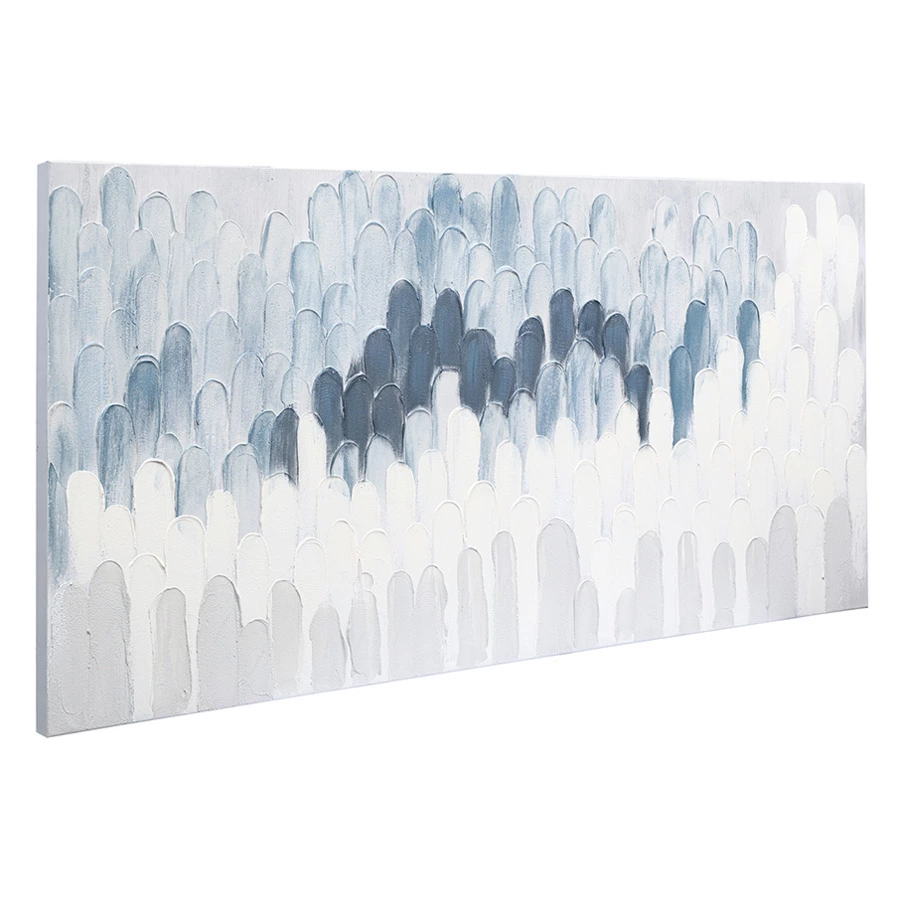 Панно декоративное Bergenson Bjorn с ручной росписью By Feel, 140х70 см, серо-голубое