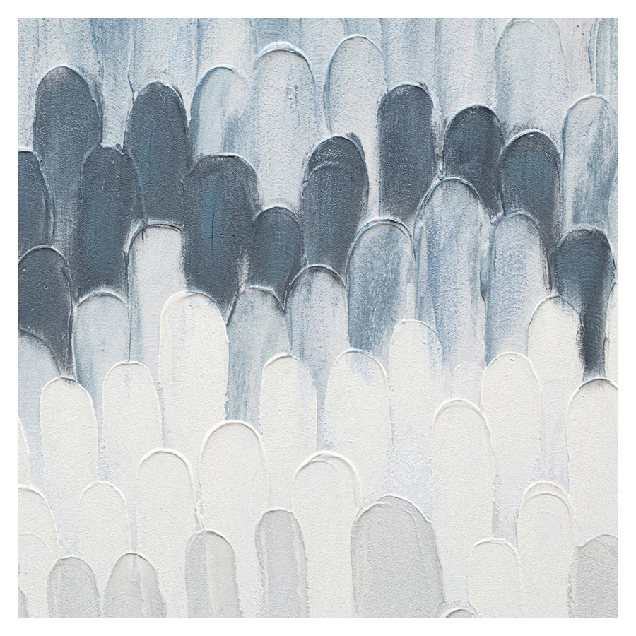 Панно декоративное Bergenson Bjorn с ручной росписью By Feel, 140х70 см, серо-голубое