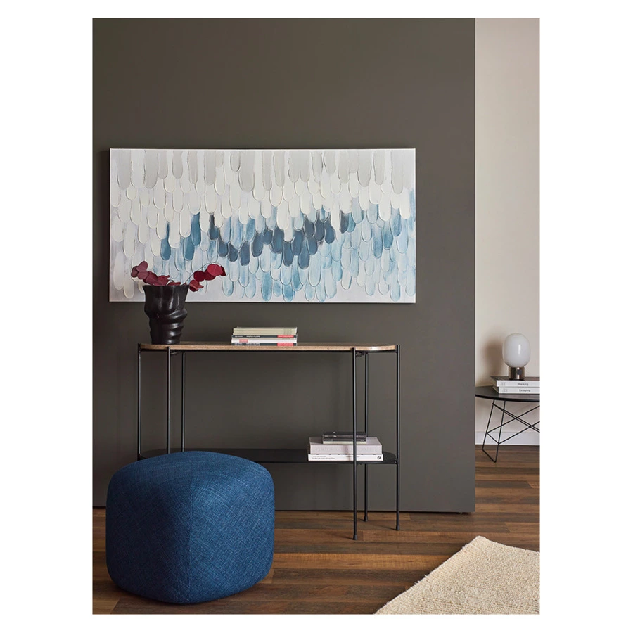 Панно декоративное Bergenson Bjorn с ручной росписью By Feel, 140х70 см, серо-голубое