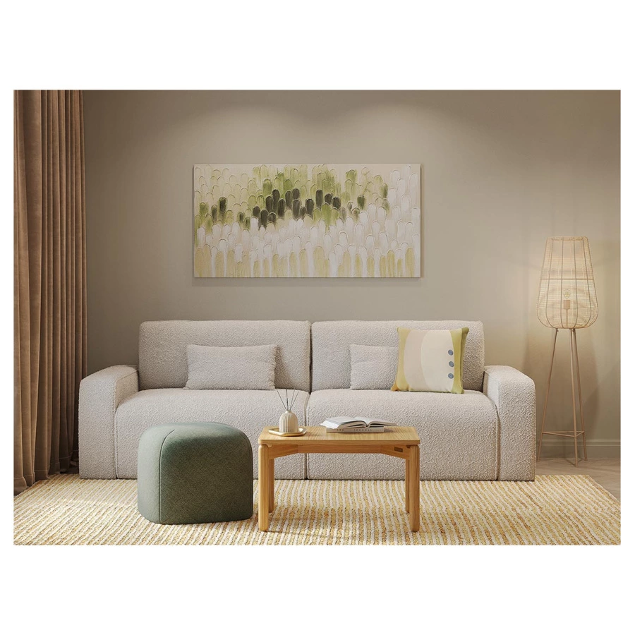Панно декоративное Bergenson Bjorn с ручной росписью By Feel, 140х70 см, хаки