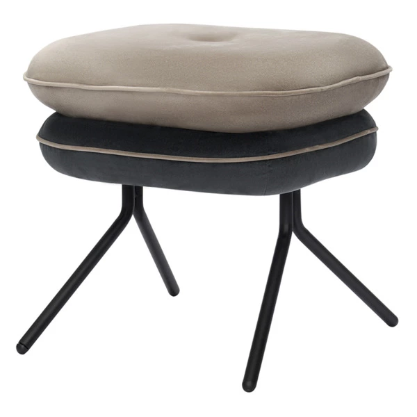 Пуф Bergenson Bjorn Pea, велюр, бежевый/темно-серый