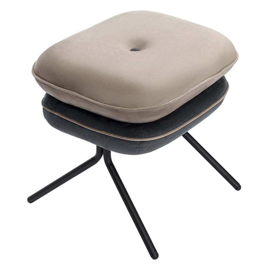 Пуф Bergenson Bjorn Pea, велюр, бежевый/темно-серый