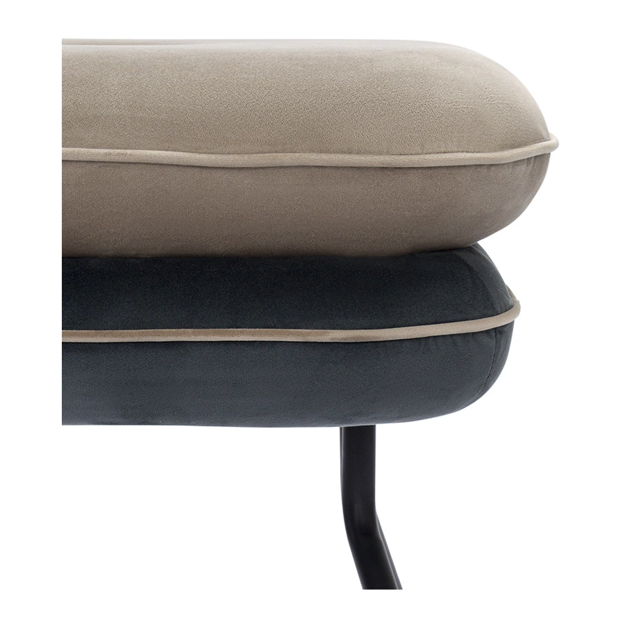 Пуф Bergenson Bjorn Pea, велюр, бежевый/темно-серый