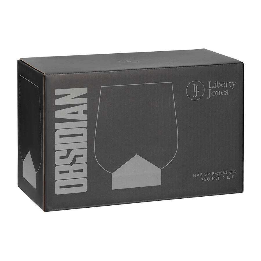 Набор бокалов для виски Liberty Jones Obsidian, 380 мл, 2 шт, хрусталин