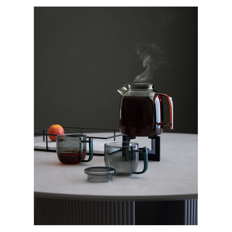 Набор из чайника и 2-х чашек Liberty Jones Misty 1,5л, 2 х 380мл, стекло, серый