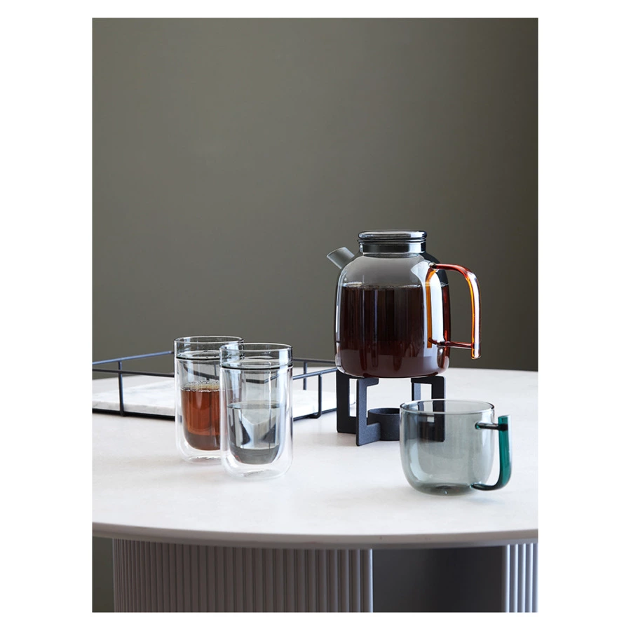 Набор из чайника и 2-х чашек Liberty Jones Misty 1,5л, 2 х 380мл, стекло, серый