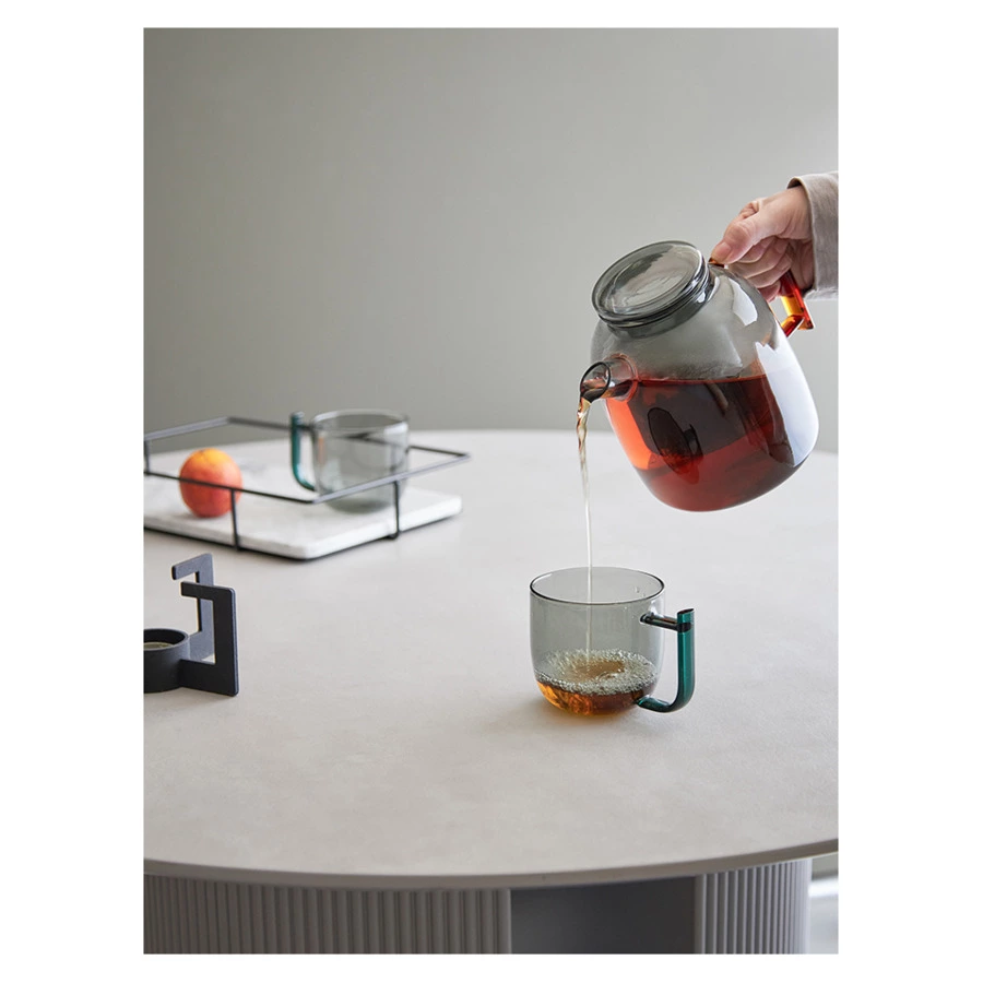 Набор из чайника и 2-х чашек Liberty Jones Misty 1,5л, 2 х 380мл, стекло, серый