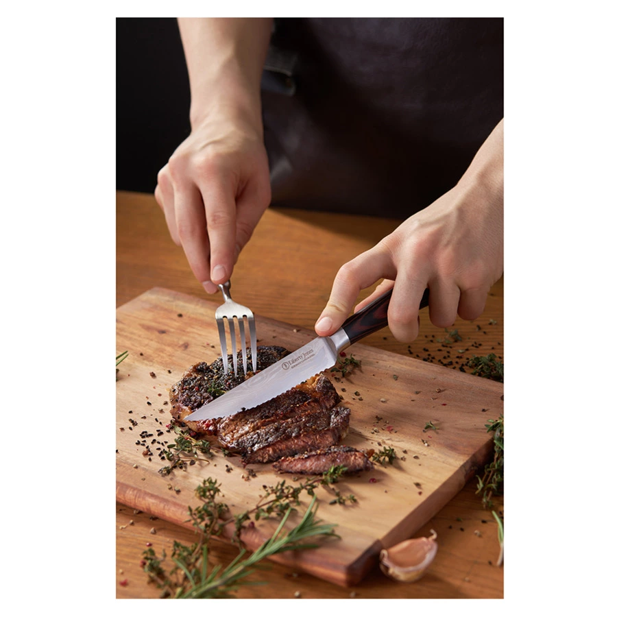 Набор ножей для стейка Liberty Jones Butcher, 11,5 см, 6 шт, сталь, дерево пакка