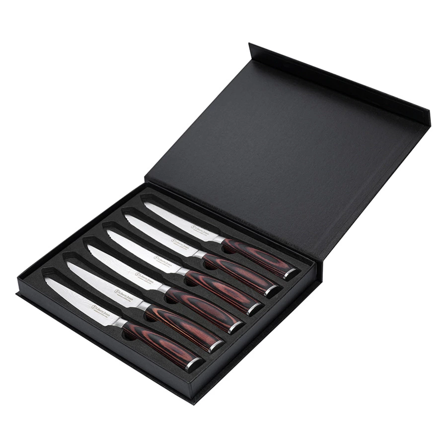 Набор ножей для стейка Liberty Jones Butcher, 11,5 см, 6 шт, сталь, дерево пакка