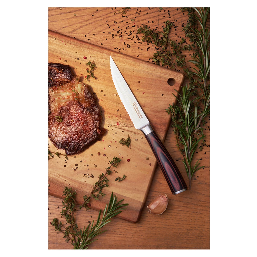 Набор ножей для стейка Liberty Jones Butcher, 11,5 см, 6 шт, сталь, дерево пакка