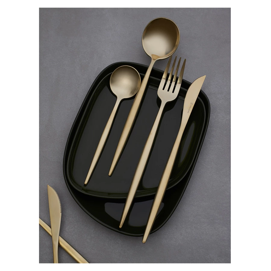 Набор столовых приборов Liberty Jones Globe на 4 персоны, 16 предметов, золотистые матовые