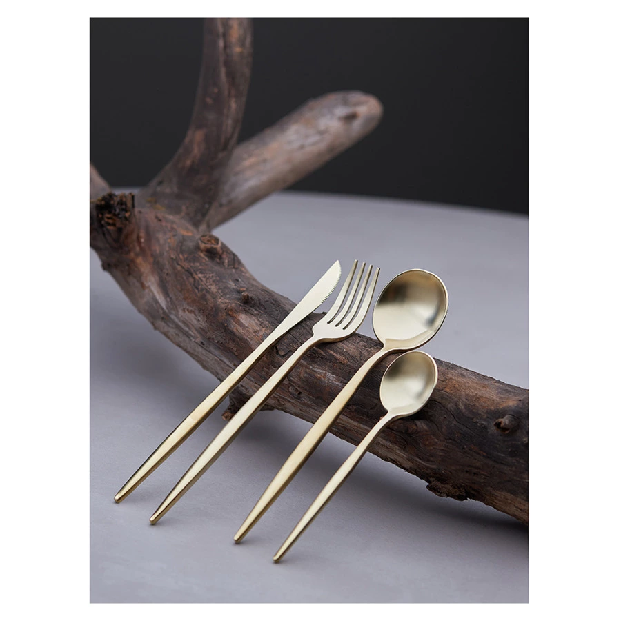 Набор столовых приборов Liberty Jones Globe на 4 персоны, 16 предметов, золотистые матовые