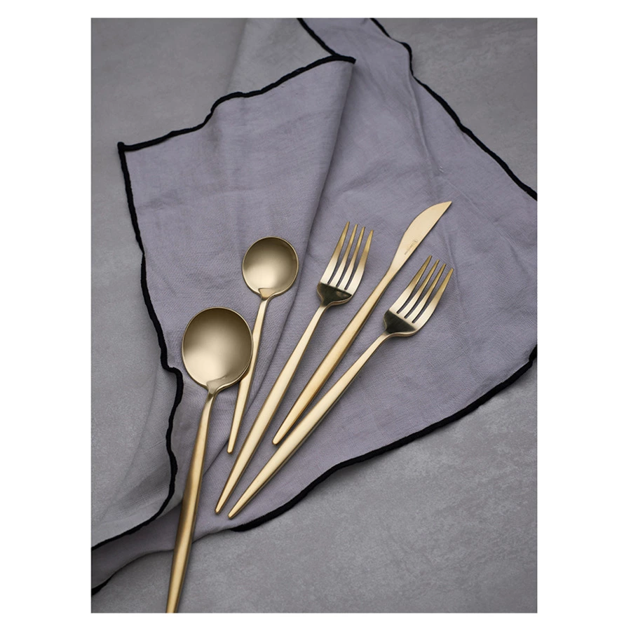 Набор столовых приборов Liberty Jones Globe на 4 персоны, 16 предметов, золотистые матовые