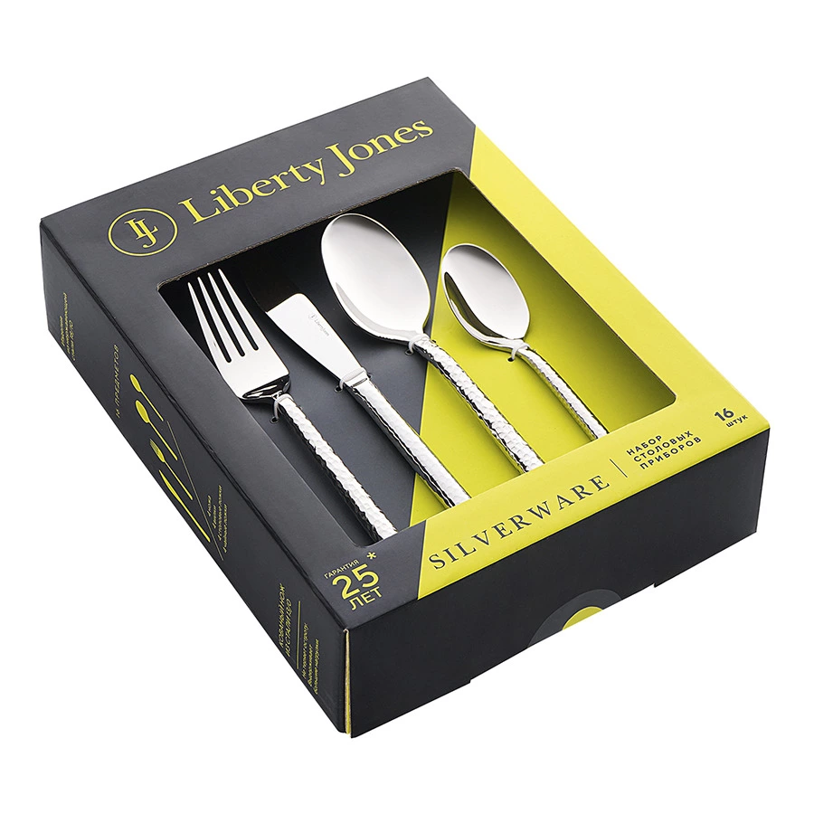 Набор столовых приборов Liberty Jones Silverware на 4 персоны, 16 предметов, серебристые